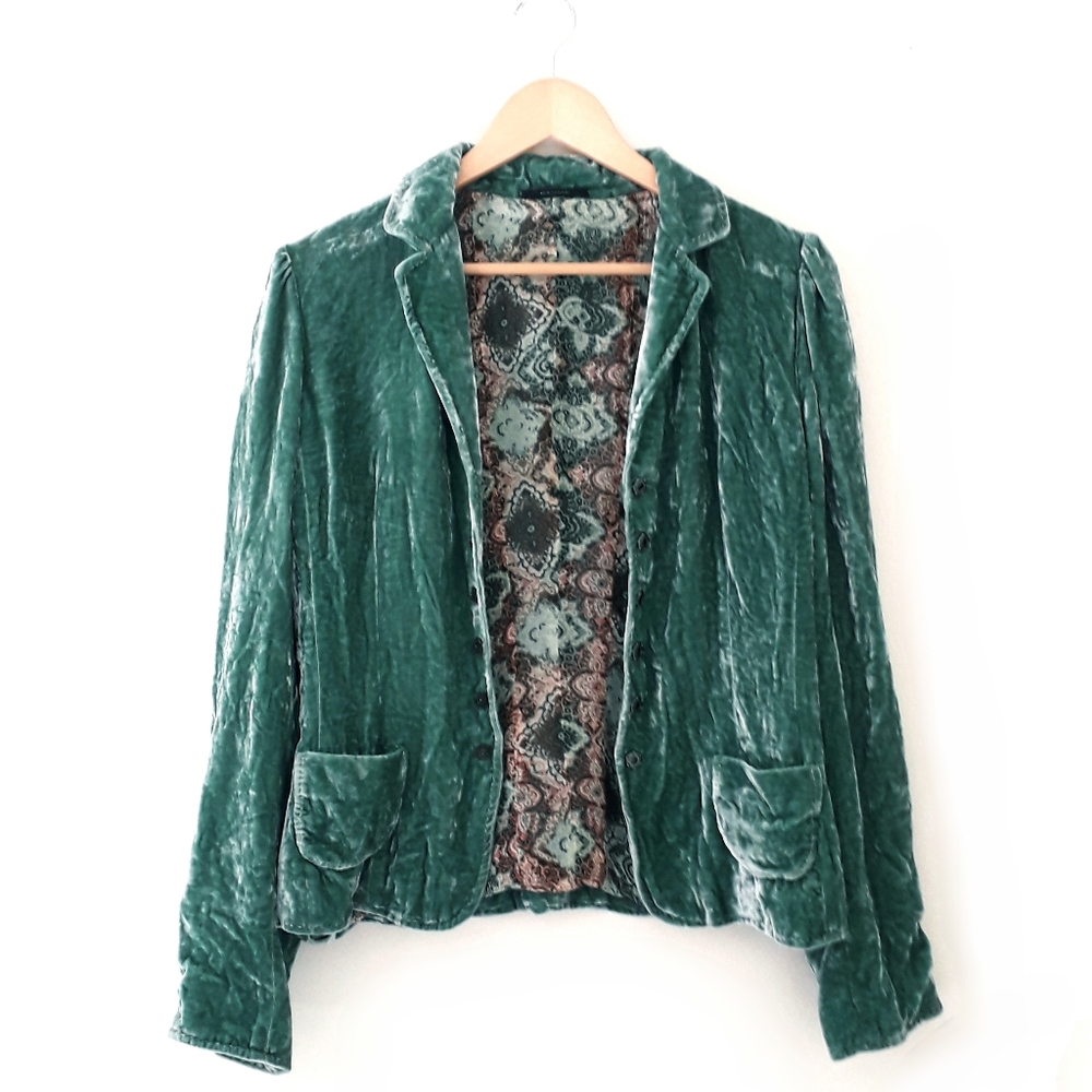 Elie Tahari Green Velvet Blazer